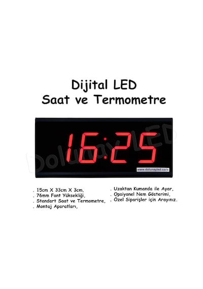 Dijital Led Saat Termometre 76Mm (550331755) Çok Renkli