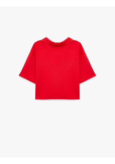 Koton Regular Fit Modal Kumaş Kısa Kollu Polo Yaka Tişört Kırmızı 6sak50239ek