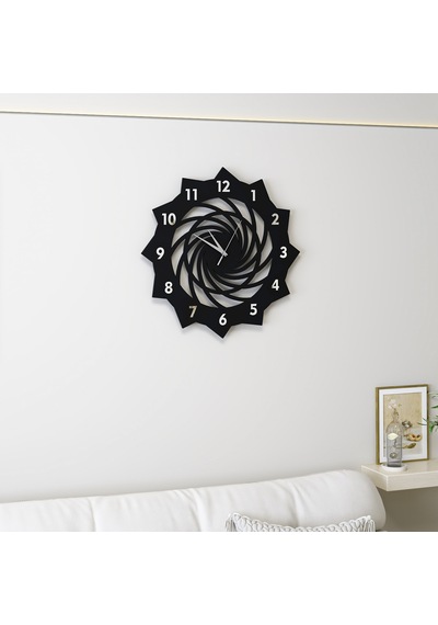Grand Duvar Saati Siyah Krom Siyah - Krom