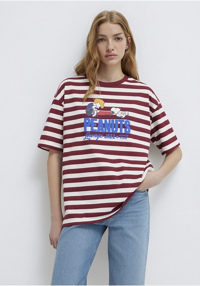 Mavi - Snoopy Baskılı Bordo Tişört 1614057-91577 Bordo