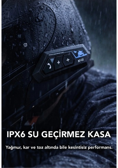 Bluetooth Mikrofonlu Kablosuz Kask İnterkom Kulaklık Rgb Led Işıklı 2 Yıl Garantili