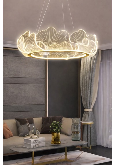 Paris Model Gold Kaplama 3 Renk Metal Salon Mutfak Oturma Yatak Odası Modern Led Sarkıt Avize Gold