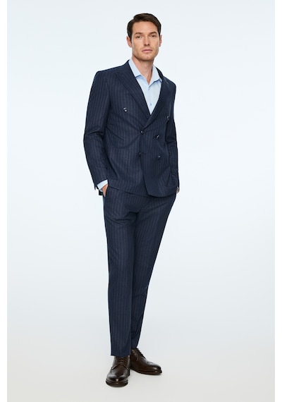 Morven Erkek Lacivert Keten Trend Çizgili Slim Fit Sivri Yaka Kruvaze Takım Elbise 26ys001001200 Lacivert Morven Erkek Lacivert Keten Trend Çizgili Slim Fit Sivri Yaka Kruvaze Takım Elbise 26ys001001200 Lacivert