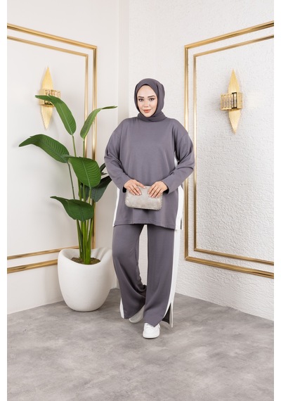 Hira Life Fashion Kadın Efsa Gri Bisiklet Yaka Yanı Şeritli Ve Pantolon Cepli Alt-üst İkili Takım Gri Gri Hira Life Fashion Kadın Efsa Gri Bisiklet Yaka Yanı Şeritli Ve Pantolon Cepli Alt-üst İkili Takım Gri Gri