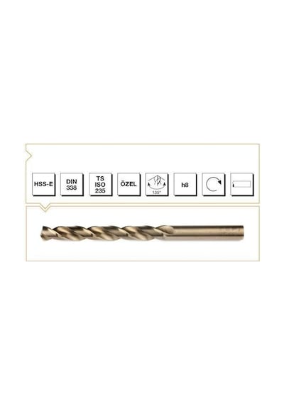 Makina Takım HSS-E Altın Seri İnox Delme Matkap Ucu 6 mm(CLZ)