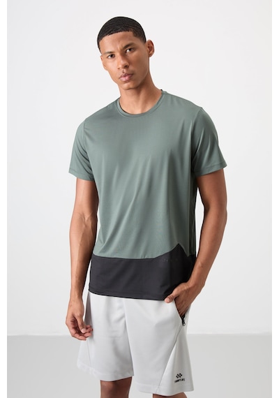 Tommy Life Haki Polyester Nefes Alan Dokulu İnce Esnek Standart Fit Erkek Performans T-shirt - 88383 Haki