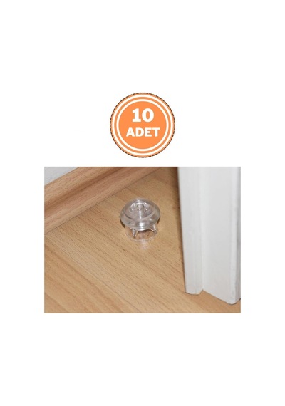 10 Adet Metali Kapı Yer Tamponu Stoper Şeffaf