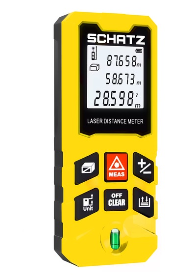 Schatz 100 Metre Lazerli Mesafe Ölçer Kırmızı Işık Lazermetre Sarı