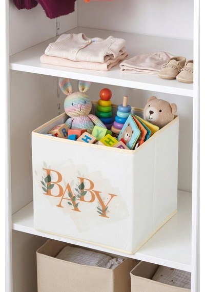 4'lü Baby Dolap İçi Organizer Kapaksız Kutu Oyuncak Eşya Çamaşır Saklama Kutusu Düzenleyici 30x30x30 Beyaz