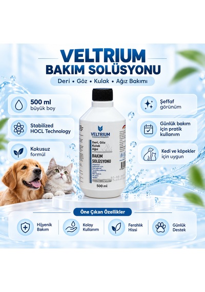Kedi Köpek Göz Çevresi, Kulak Ve Pati Temizliği 500 Ml - Alkolsüz Hipokloröz İçerikli