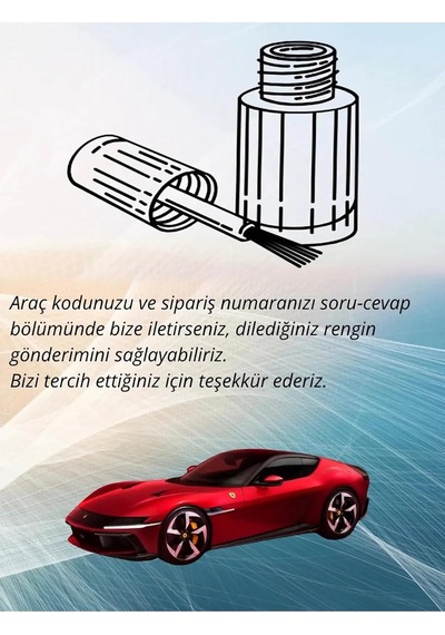 Tr Araç Rötuş Boyası, Fırçalı Şişe, 25 Ml, Renk Koduna Özel