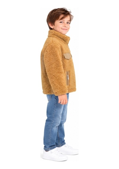 Mavi Boncukk Çocuk Unisex Peluş Welsoft Fermuarlı Kapüşonlu Ve Dik Yaka Polar Mont Ceket Camel Mavi Boncukk Çocuk Unisex Peluş Welsoft Fermuarlı Kapüşonlu Ve Dik Yaka Polar Mont Ceket Camel