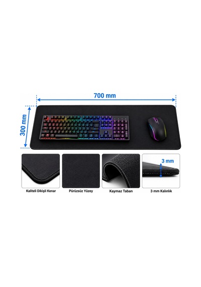 Hadron Zr917 Mouse Pad 300 X 700 Mm Siyah