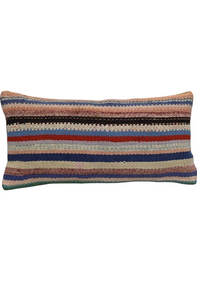 Zehra Abla Halı Yeni El Dokuma Dekoratif Lumbar Kilim Kırlent Yastık Kılıfı 6610 Çok Renkli