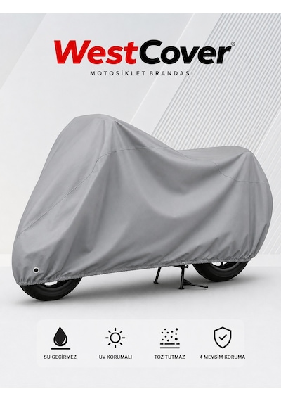 Arora Htx Pro 50 Gri Arka Çanta Ve Kilit Uyumlu-motosiklet Brandası,su Geçirmez Uvli Motor Örtüsü Bağlantı Klipsli Taşıma Çantalı.