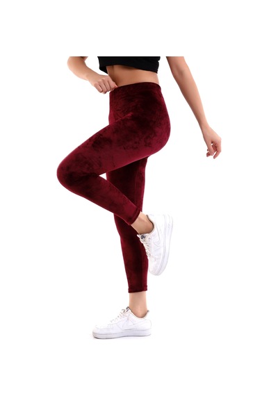 Winmoda34 Kadife Tayt Bordo