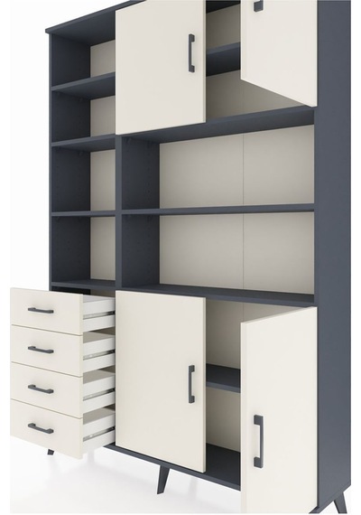 Arges Dolap 9 Raflı 4 Çekmeceli 4 Kapaklı 132x30x195 Antrasit-aytaşı/aytaşı Aytası/aytası Arges Dolap 9 Raflı 4 Çekmeceli 4 Kapaklı 132x30x195 Antrasit-aytaşı/aytaşı Aytası/aytası