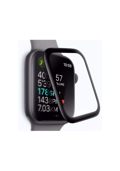 Apple Watch Series 5 44mm Tam Kaplayan Temperli Cam Full Ekran Koruyucu Siyah Watch Series 5 44mm İle Uyumlu Ekran Koruyucu Çok Renkli