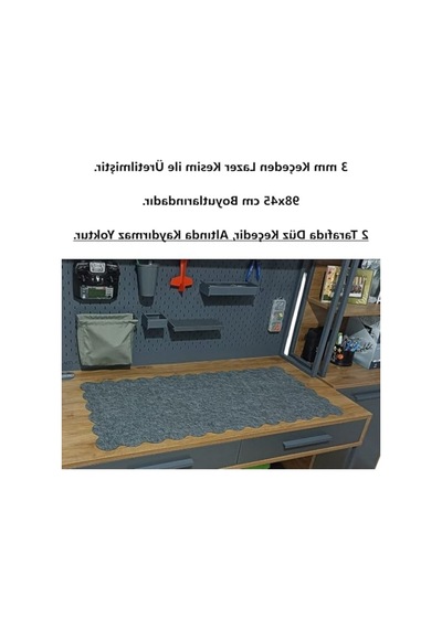 Kıvrımlı Kenarlı Keçe Mouse Pad - 98x45 Cm Antrasit