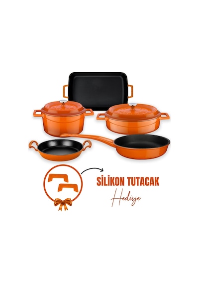 Lava Döküm 5x Trendy Serisi 8 Parça Tencere & Tava Seti 001
