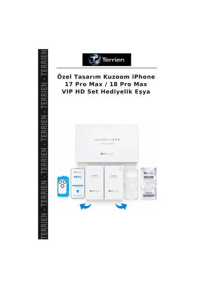 Özel Tasarım KuzoomApple iPhone Uyumlu 17 Pro Max / 18 Pro Max Vıp Hd Set Hediyelik Eşya