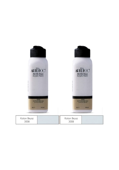 2 Li Akrilik Boya 140 Ml Renk Seçmeli Canlı Ve Pastel 3008 - Koton Beyaz