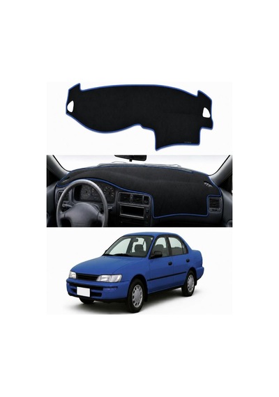 Toyota - Corolla E100 1991-1997 Uyumlu Torpido Koruma Kılıfı - Mavi Şeritli