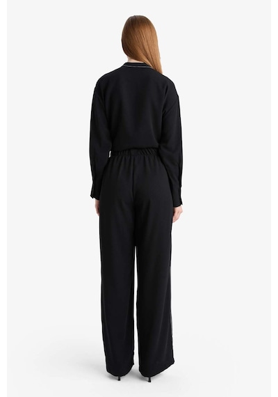 Defacto Wide Leg Geniş Paça Krep Pantolon F3068ax25aubk81 Siyah