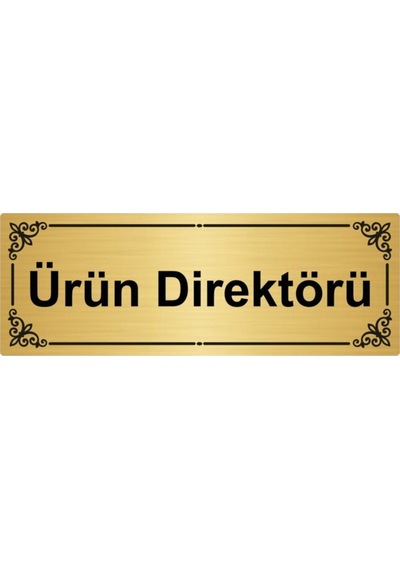 Ürün Direktörü 7x20cm Altın Renk Metal Yönlendirme Levhası