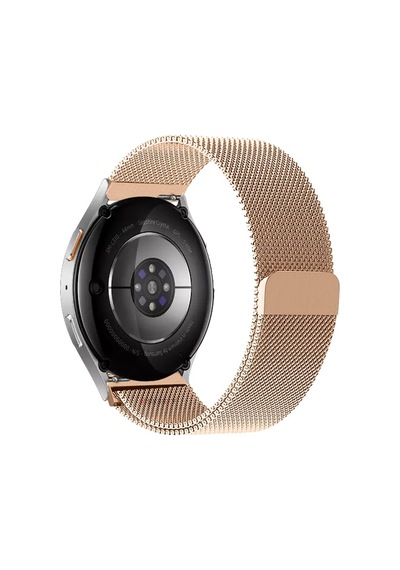 Galaxy Watch 6 / 5 / 4 Fe Uyumlu Manyetik Milanese Metal Kordon 40-47mm Rose