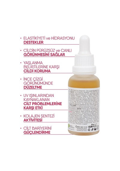 Canlandırıcı Kolajen Serum Yaşlanma Karşıtı 30 Ml 2% Collagen 0,5% Niacinamide Ve Caffeine