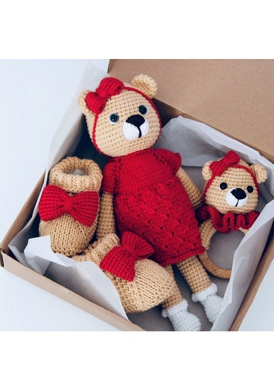 Yılbaşı Seti Bebek Dişlik Patik Seti Amigurumi Organik Ve Pamuklu