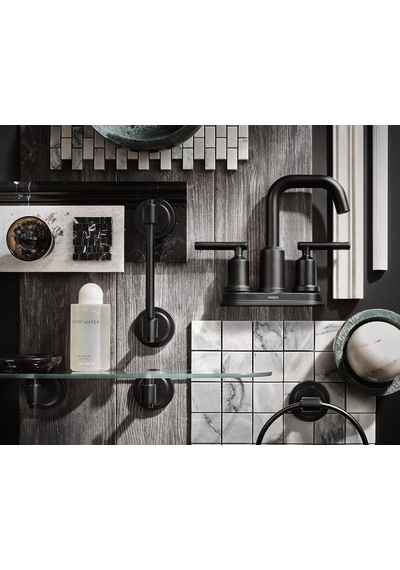 Moen Gibson Mat Siyah İki Saplı Orta Set Yüksek Ark Modern Banyo Diğer