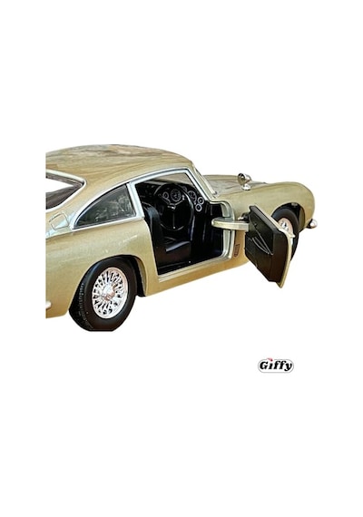 Oyuncak Diecast Metal Aston Martin Db5 Model Araba Kutulu Koleksiyonluk Figür 1:24 Ölçek Bej Ve Yeşil Renk Kahverengi
