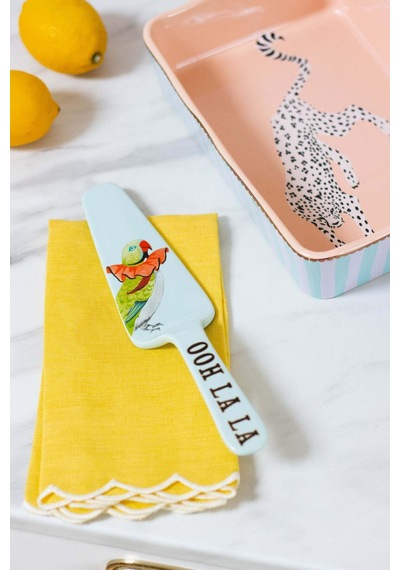 Yvonne Ellen Ooh La La Papağan Desenli Pasta Bıçağı Takımlar Çok Renkli