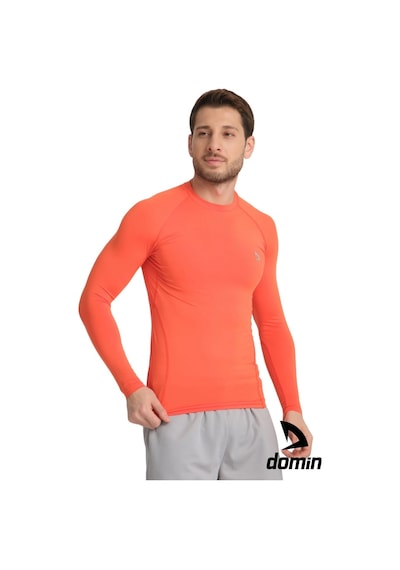 Hnc Sport Erkek Uzun Kol Orange Esnek Fit Compression Spor Body Tshirt Turuncu