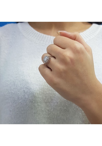 Lova 0,61 Karat Baget Ve Dört Köşe Pırlanta Yüzük - 1030292