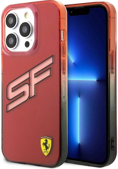 Apple iPhone Uyumlu 15 Pro Max Kılıf Ferrari  Lisanslı Transparan Sf Yazılı Kenarları Renk Geçişli K
