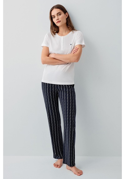 Pierre Cardin Kadın Beyaz Pijama Takım Beyaz