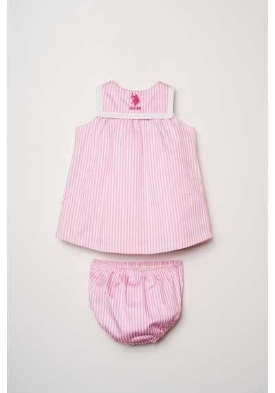 U.S. Polo Assn. U.s. Polo Assn Kız Bebek Külotlu Dokuma Elbise Pembe-2389 Pembe