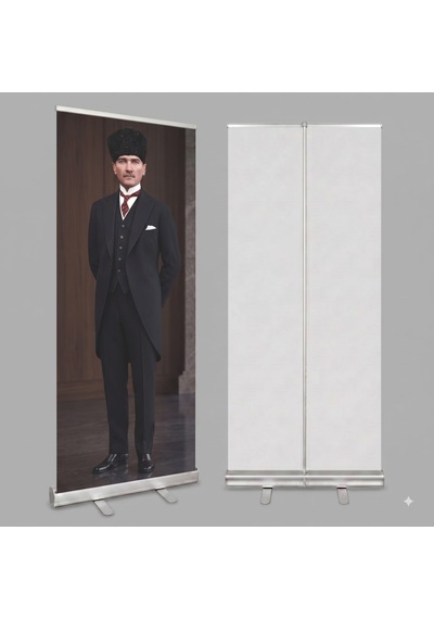 Atatürk Poster Baskılı Roll Up Banner 85x200cm No:6 Diğer