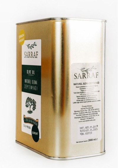 Sarraf Erken Hasat Soğuk Sıkım Naturel Sızma Zeytinyağı Teneke 2 L
