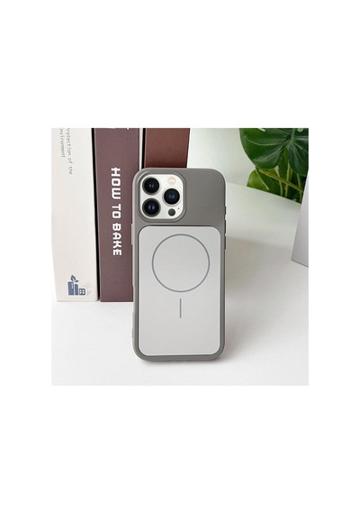 Apple İphone 13 Pro Max Uyumlu Kılıf Elista M-safe Silikon Kılıf Gri