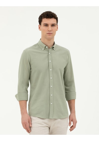 Pierre Cardin Erkek Çağla Gömlek Desenli 50283343-vr016 Çağla