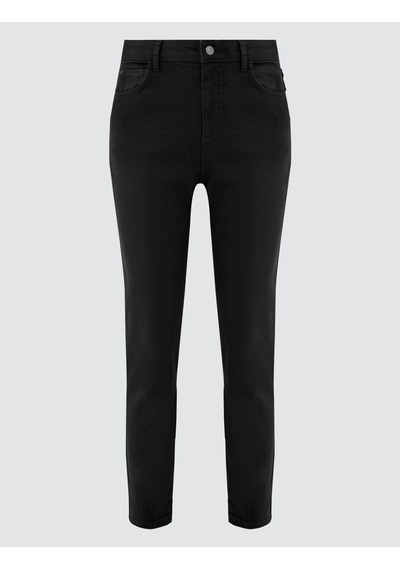 Jimmy Key Siyah Normal Paça Yüksek Bel Cepli Dokuma Pantolon 6sw185478900