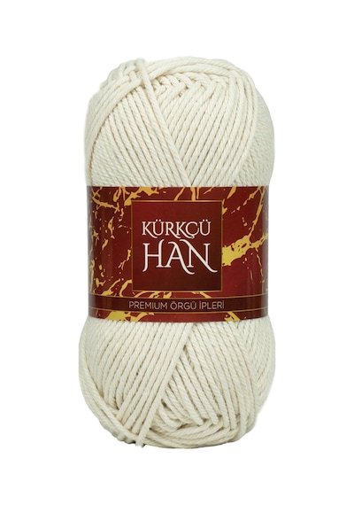 Kürkçü Han Cotton Comfort 100gr Pamuklu Makrome Punch Amigurumi Örgü İpi - Fil Dişi