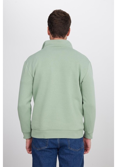 Tudors Unisex Relax Fit Rahat Kesim Pamuklu İçi Polarlı Yarım Fermuarlı Yeşil Dik Yaka Sweatshirt-35167 Yeşil Tudors Unisex Relax Fit Rahat Kesim Pamuklu İçi Polarlı Yarım Fermuarlı Yeşil Dik Yaka Sweatshirt-35167 Yeşil