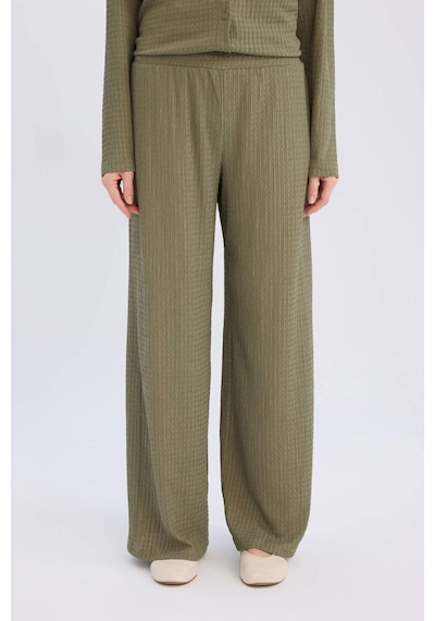 DeFacto Bürümcük Pantolon Straight Fit Beli Lastikli Basic Düz Geniş Bol Paça D7522AX24AUKH82