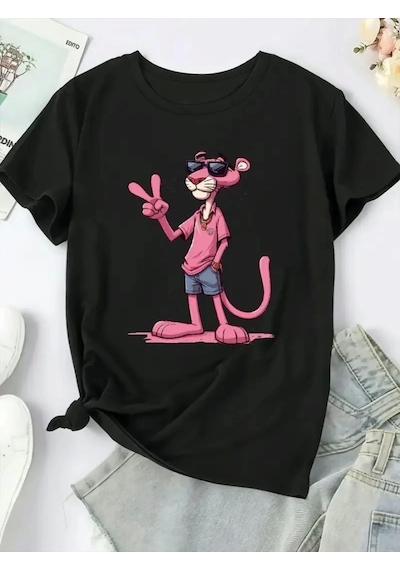 Modi Baskılı Oversize Bisiklet Yaka T-shirt - Beyaz - Mymg158836
