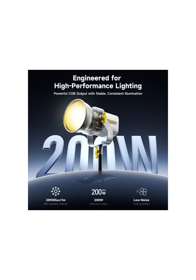 Lıght Cone Iı 200w Cob App Kontrollü Profesyonel Stüdyo Video Işığı - Ls-196-03